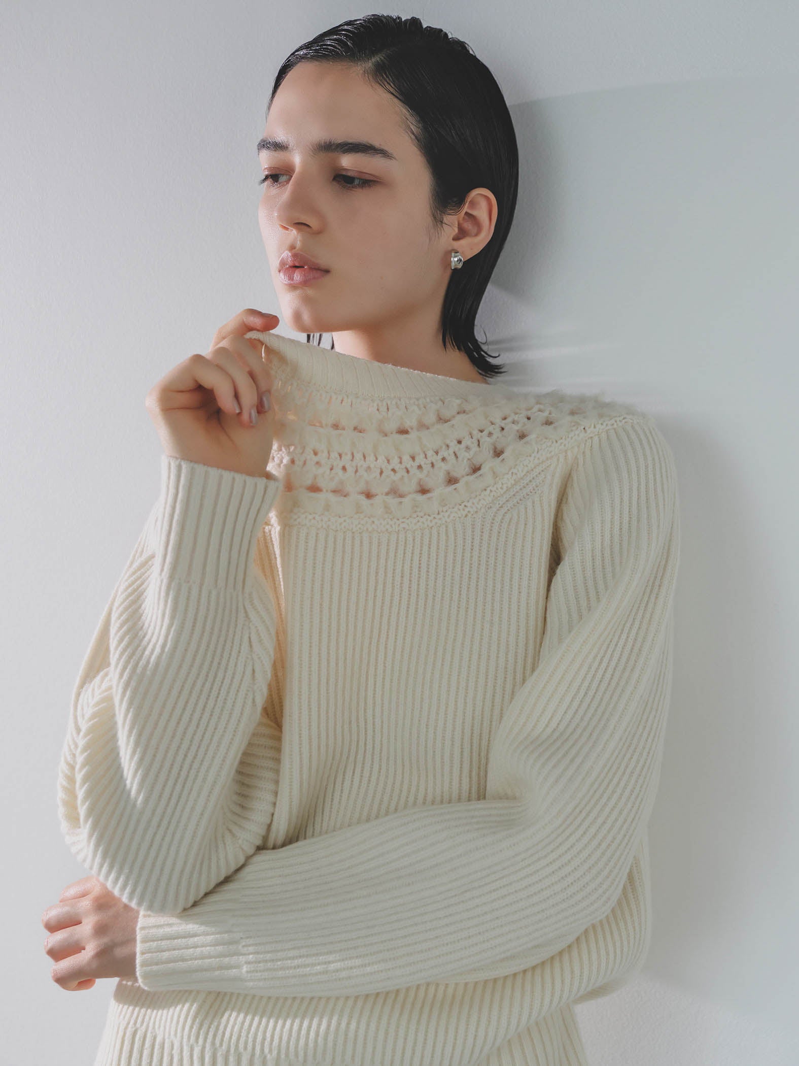 透かし編みノルディックガラニット