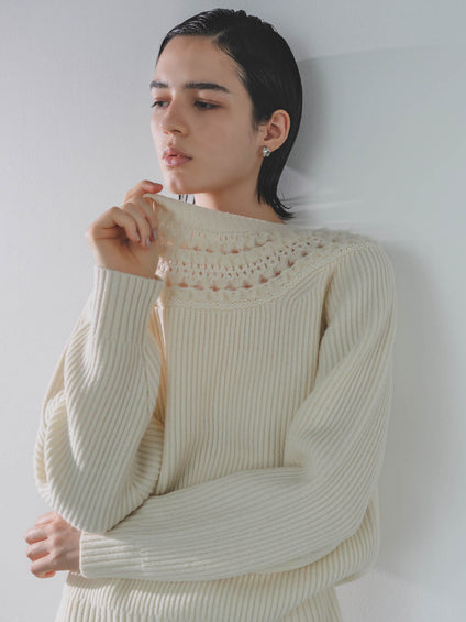 透かし編みノルディックガラニット