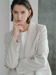 【カタログ掲載】クラシックポリリネンヘリンボンジャケット≪手洗い≫