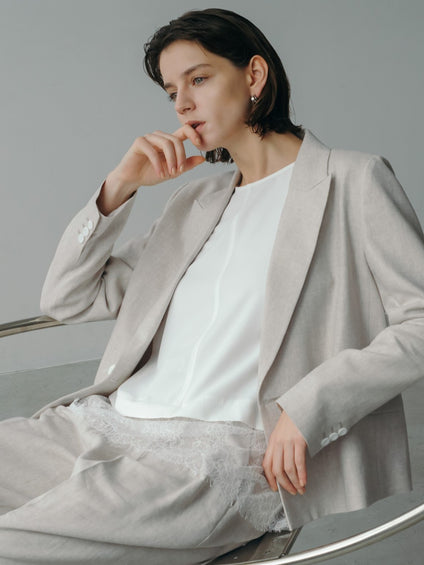 【カタログ掲載】裾レースジョーゼットブラウス