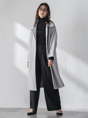 フェイクウールスタンドカラーコート