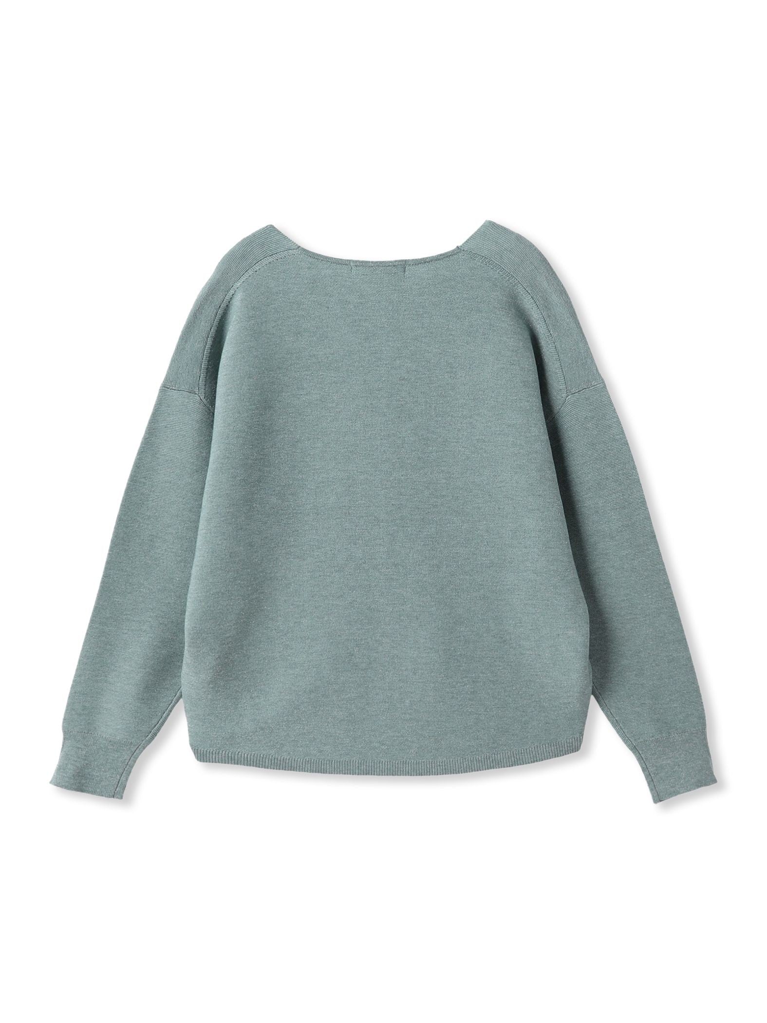 Vネックラメガーターニットプルオーバー≪手洗い可能≫