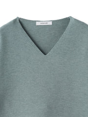 Vネックラメガーターニットプルオーバー≪手洗い可能≫