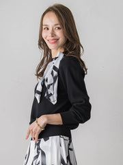 トゥシューズスカーフ付きニット