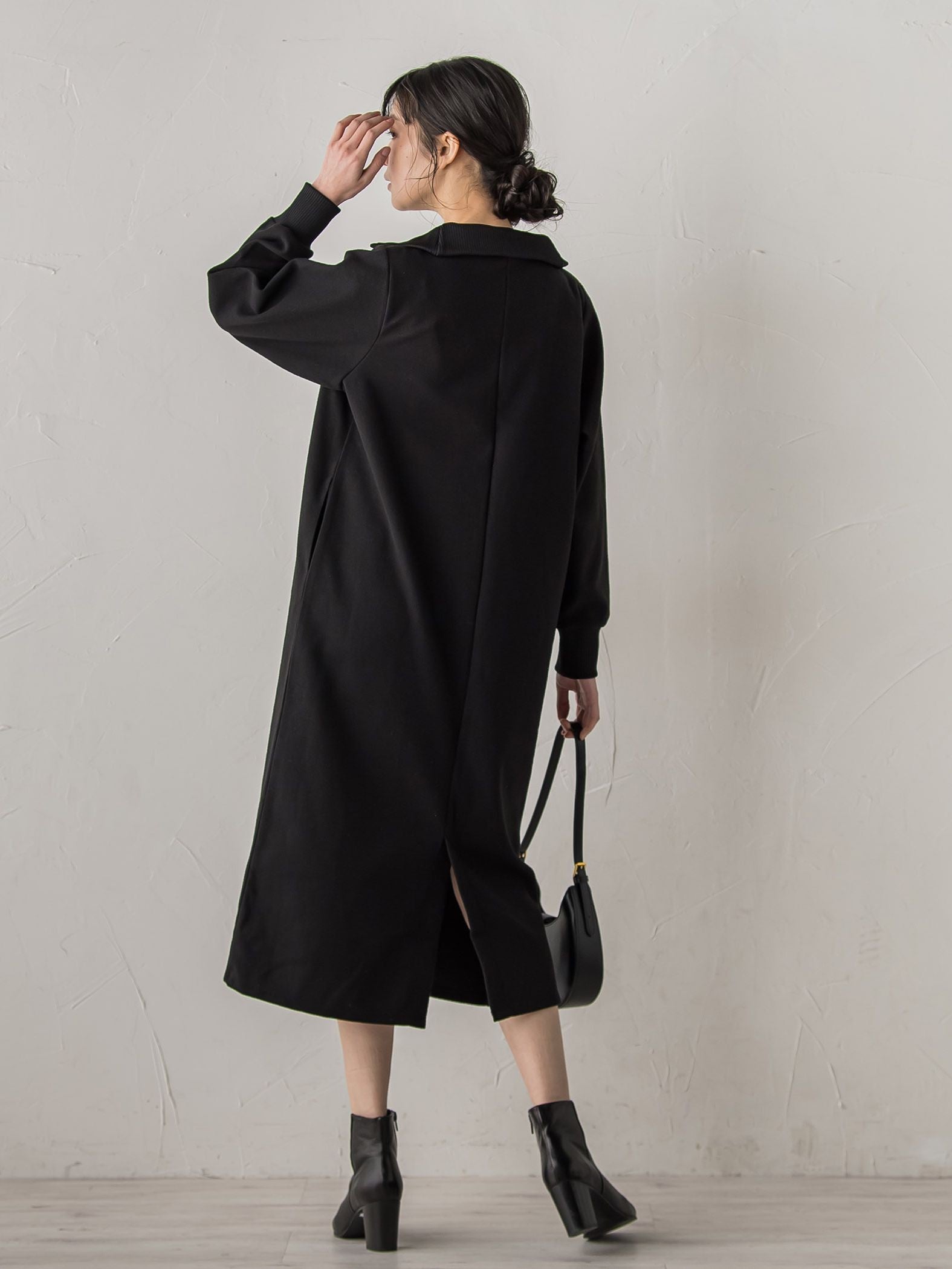 【WEB限定】圧縮起毛ステンニットワンピース≪手洗い可能≫