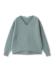 Vネックラメガーターニットプルオーバー≪手洗い可能≫