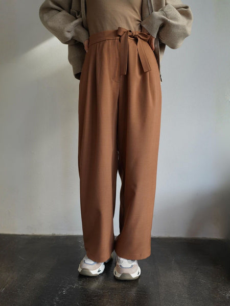 Belted Tack Pants［under150cmさんもオススメ］≪手洗い可能≫