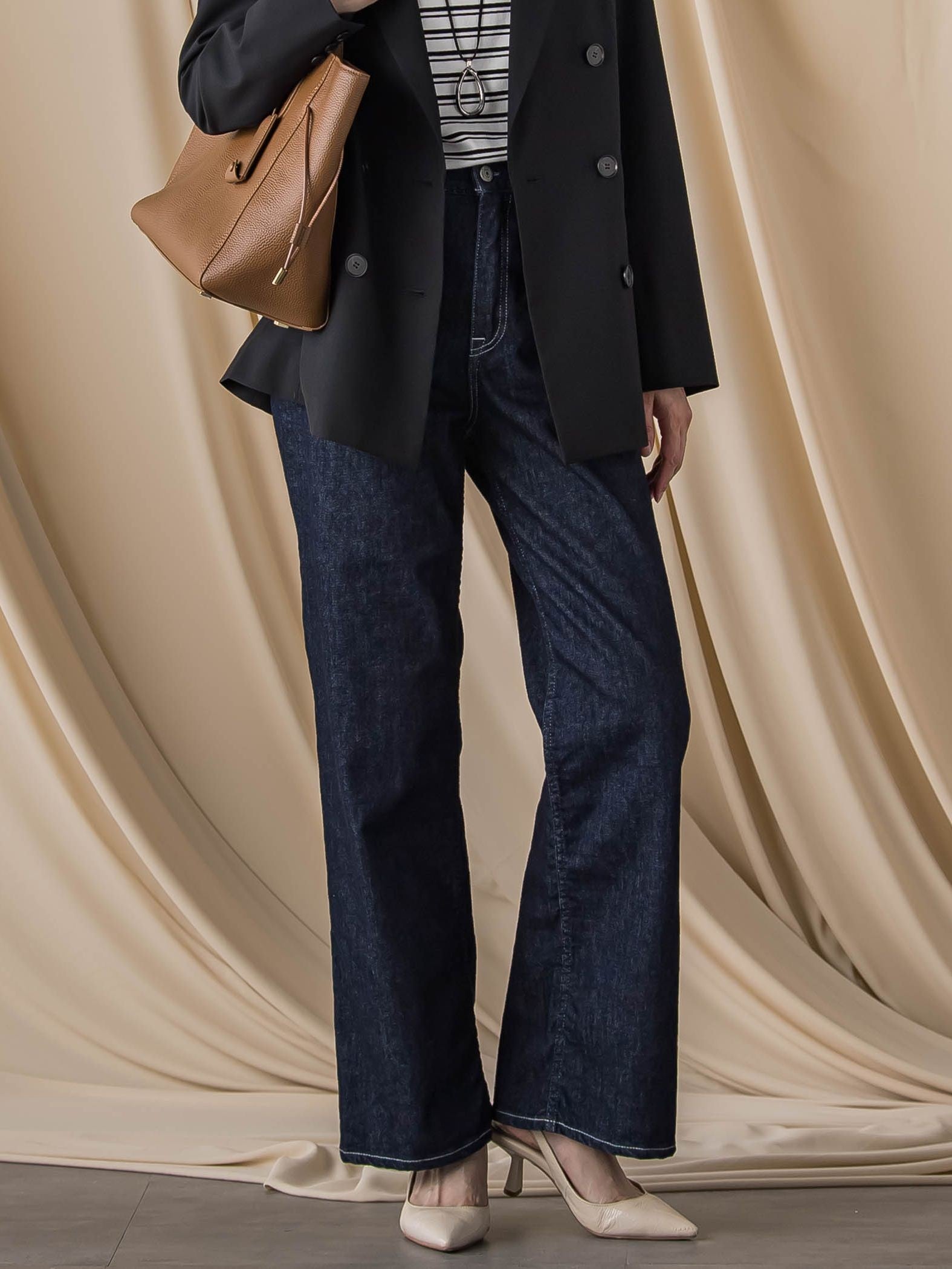 【JAPAN BLUE JEANS】デニムワイドパンツ≪洗濯機で洗える≫