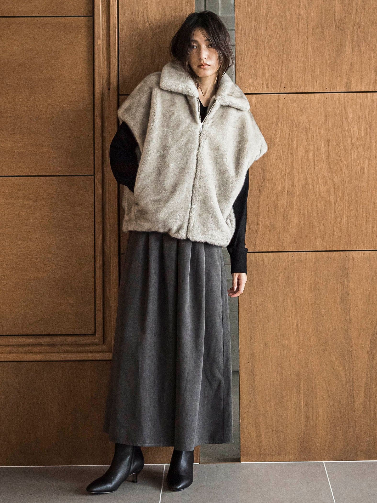 シルクカシミヤVネックコクーンニットプルオーバー≪手洗い可能≫