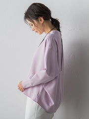 【受注会限定】刺繍あり/裏起毛ボトルネックカットソー≪洗濯機で洗える≫