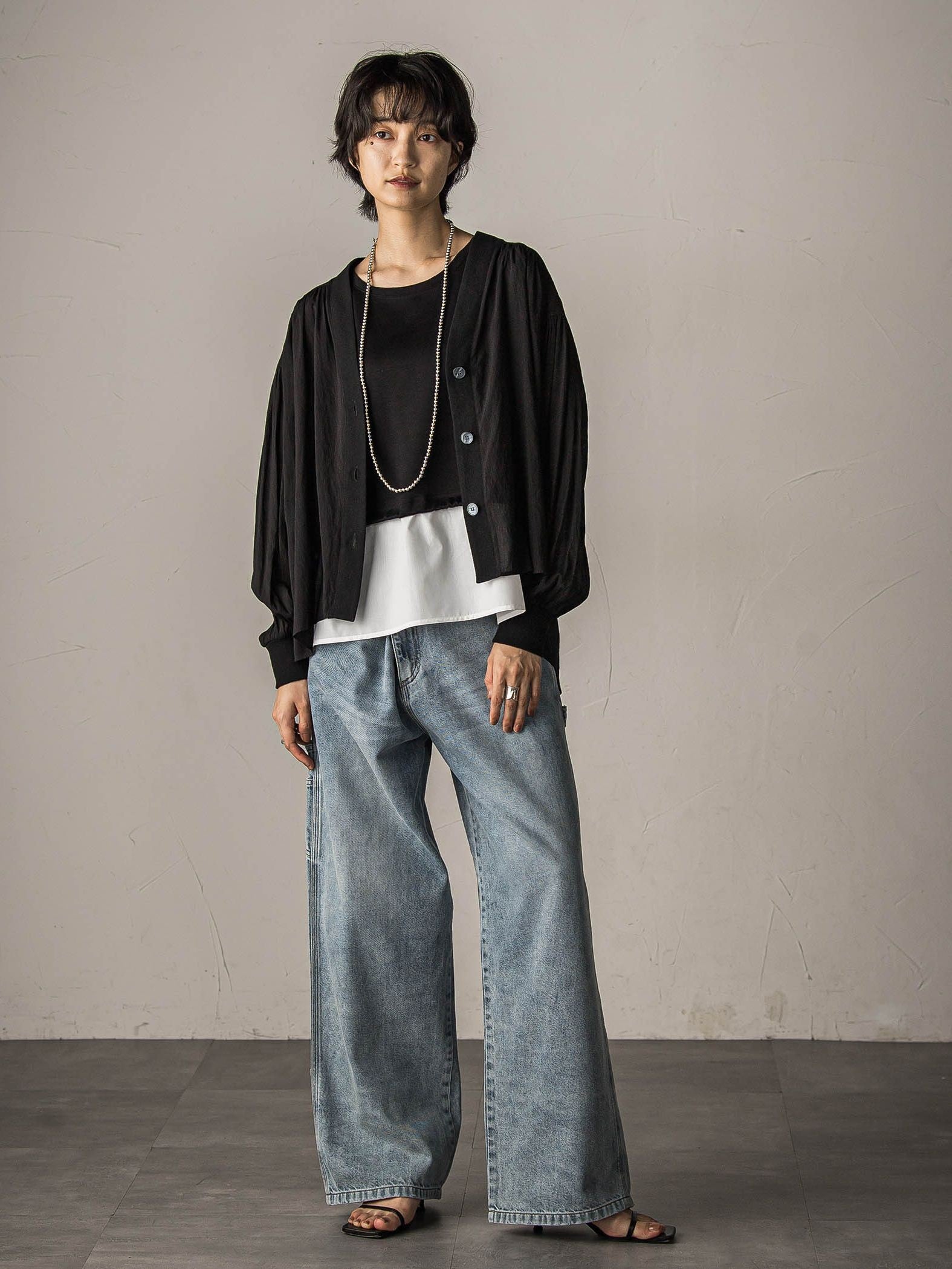 【WEB限定】シャツレイヤード風プルオーバー≪手洗い可能≫