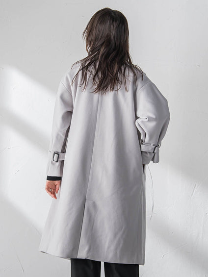 フェイクウールスタンドカラーコート