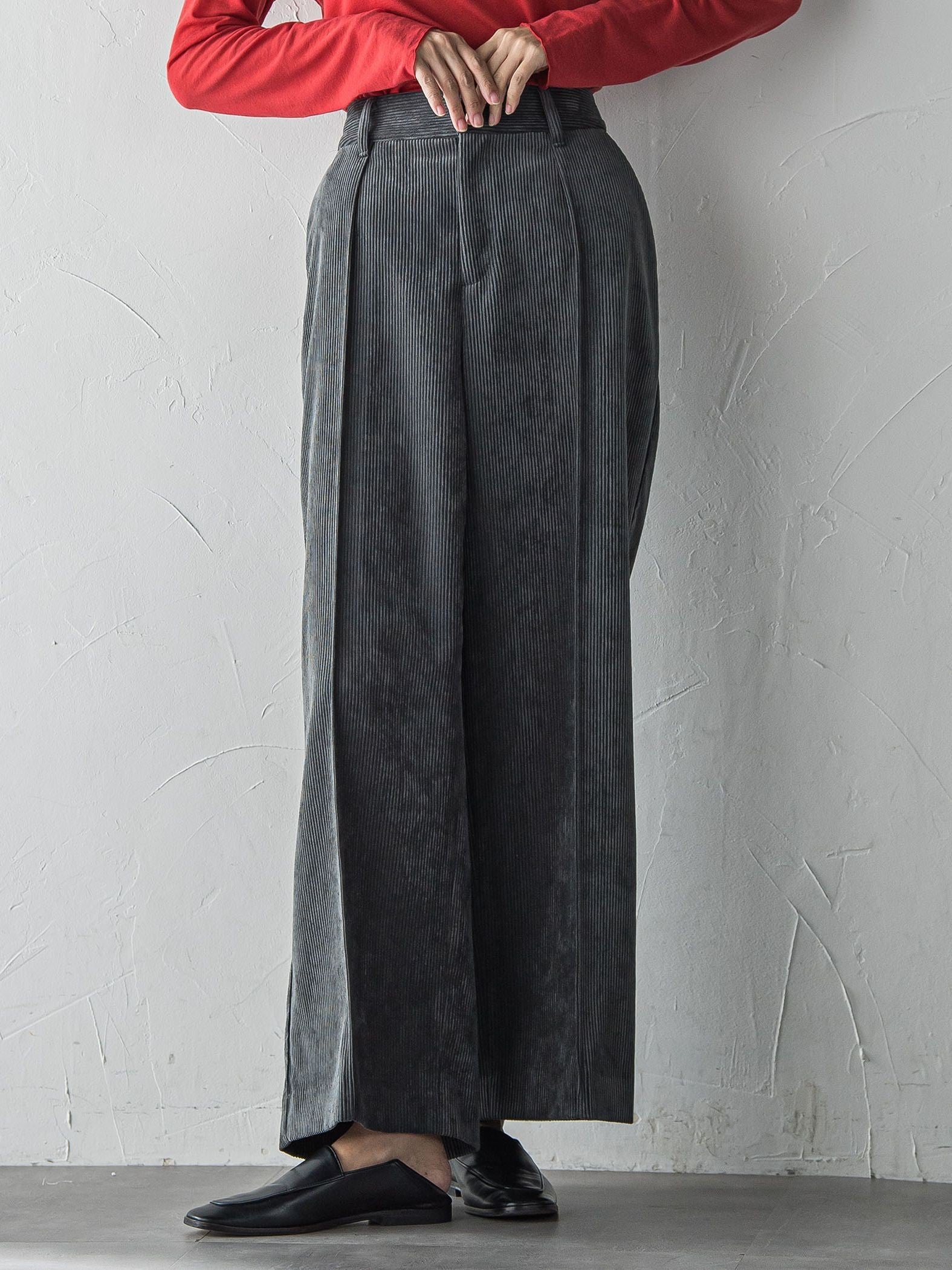 コーデュロイワイドパンツ≪洗濯機で洗える≫