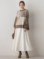 両面起毛ストレッチスカート≪洗濯機で洗える≫