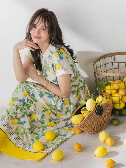 レモンプリントワンピース