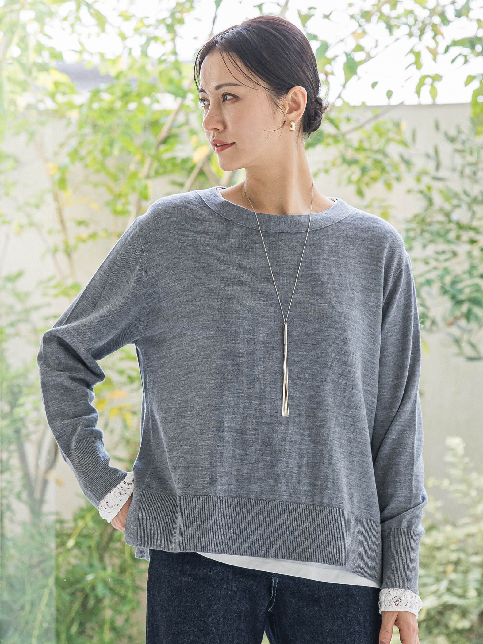 ANGELINAリブスリーブニット≪WEB限定11号/洗える≫