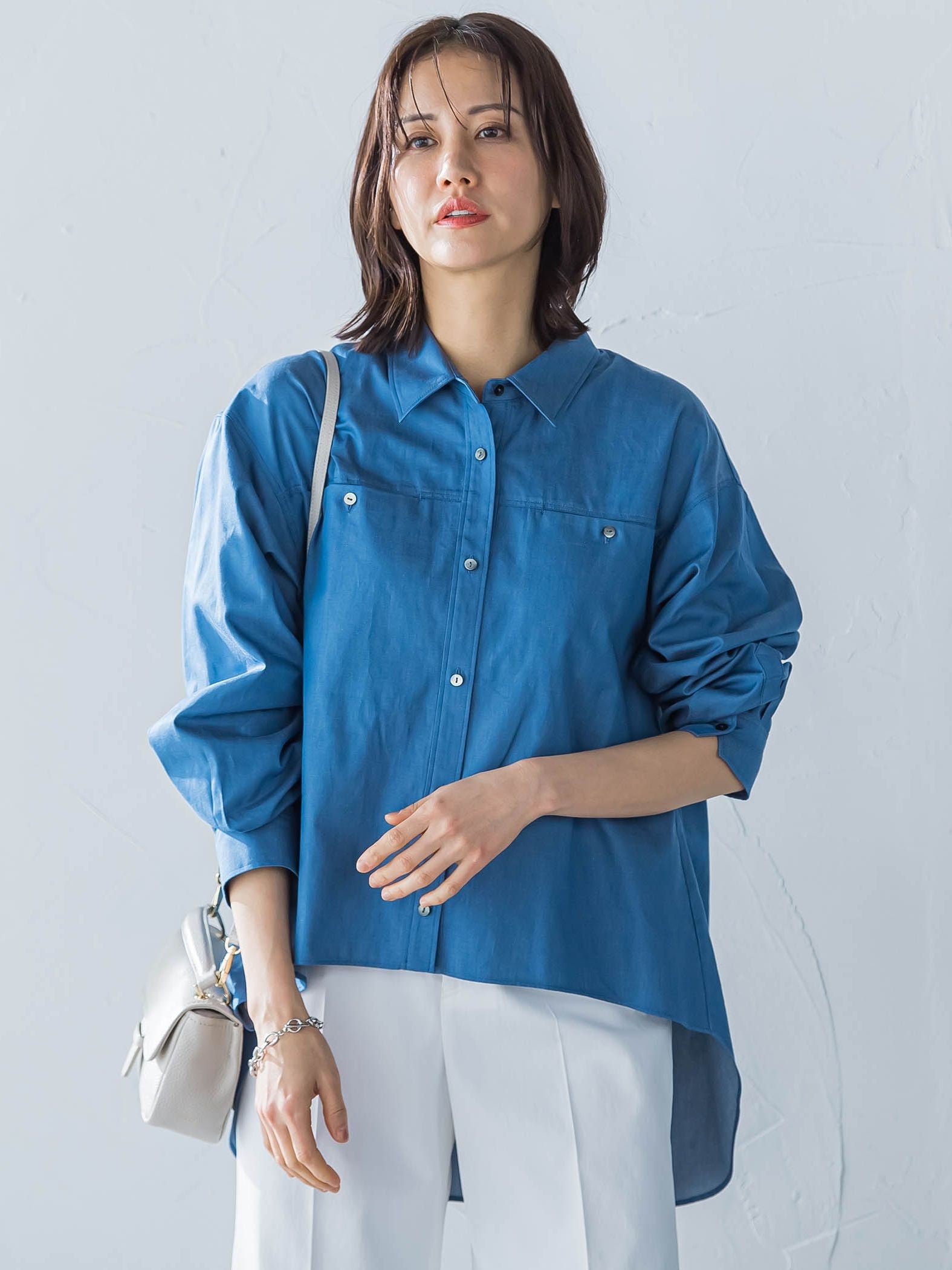 【一部店舗限定販売】ライトデニムシャツ≪洗濯機で洗える≫