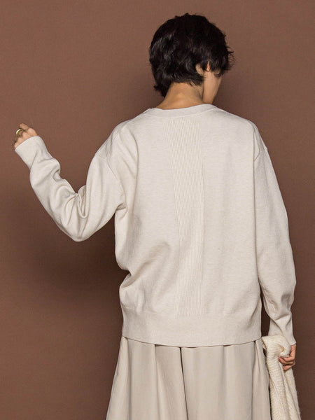 【ふわもち】Vネックニット≪洗濯機で洗える≫