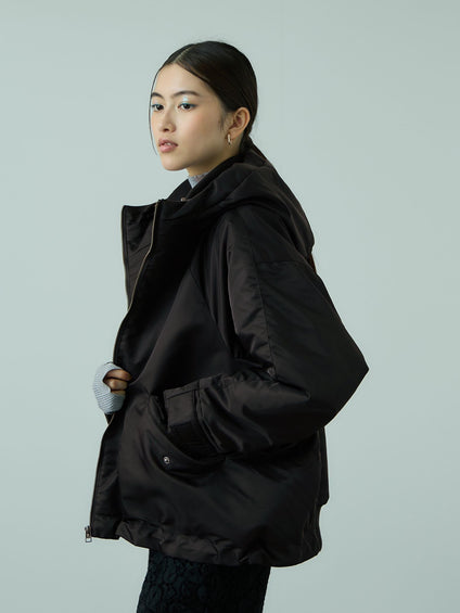 ナイロン中綿フードMA-1ジャケット≪手洗い可能≫