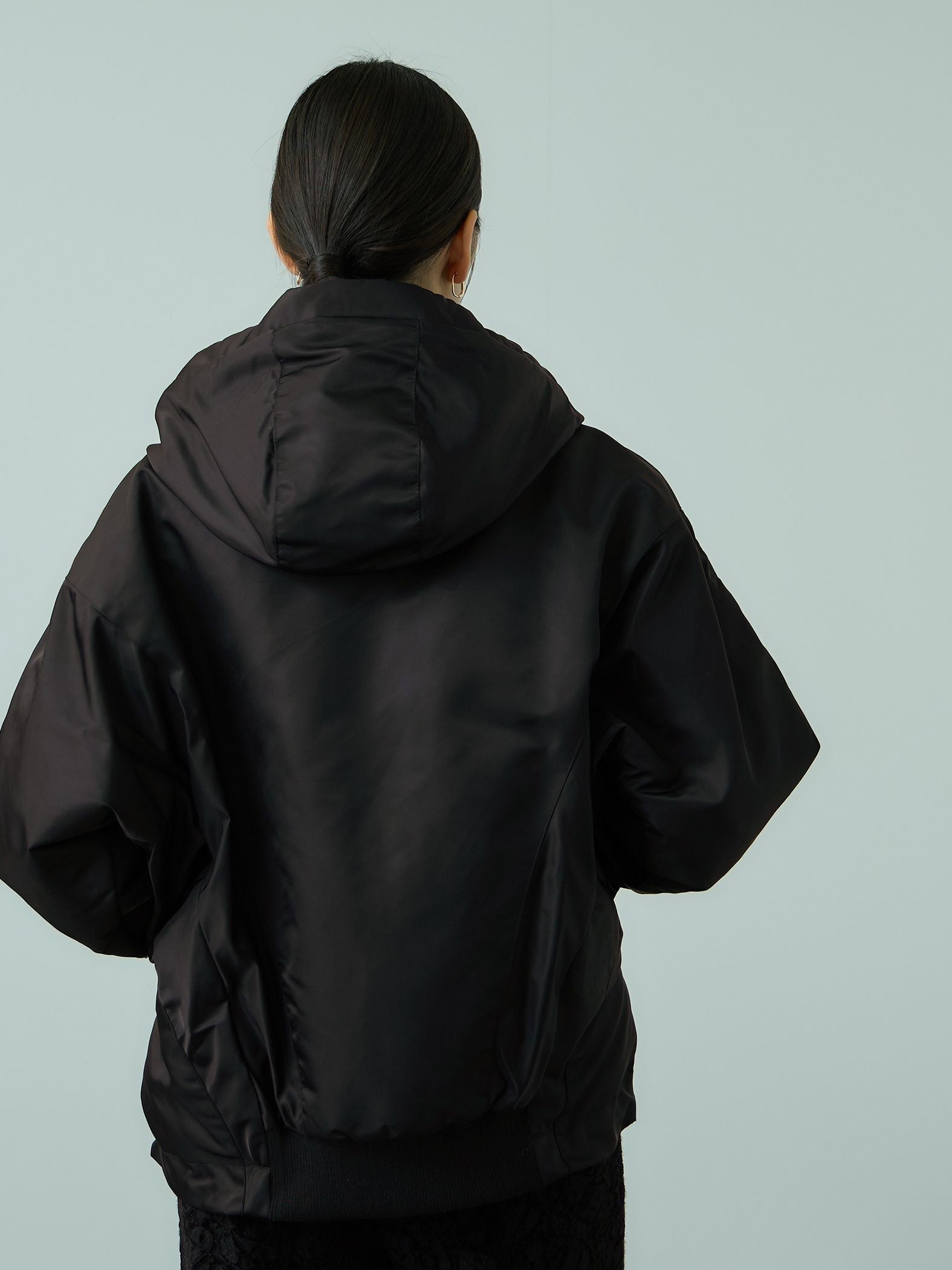 ナイロン中綿フードMA-1ジャケット≪手洗い可能≫