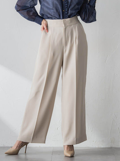 サスペンダー付きダブルサテンパンツ