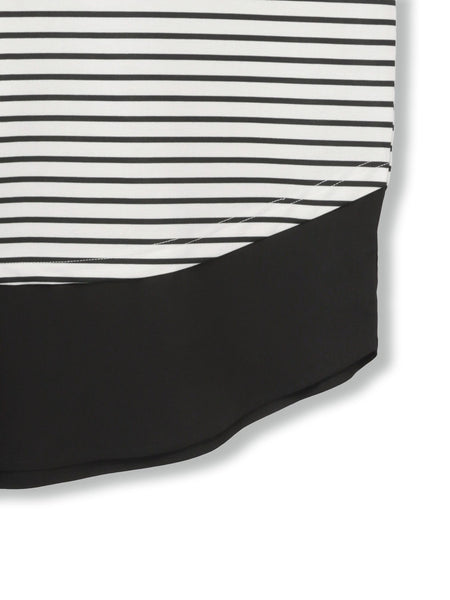 ポンチローマ異素材ラウンドヘムカットソー