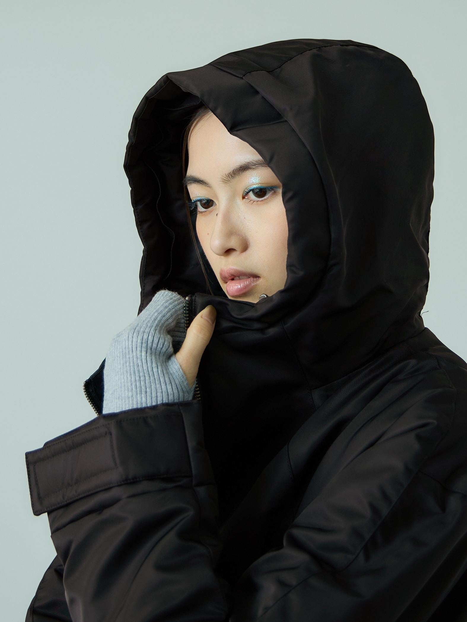 ナイロン中綿フードMA-1ジャケット≪手洗い可能≫