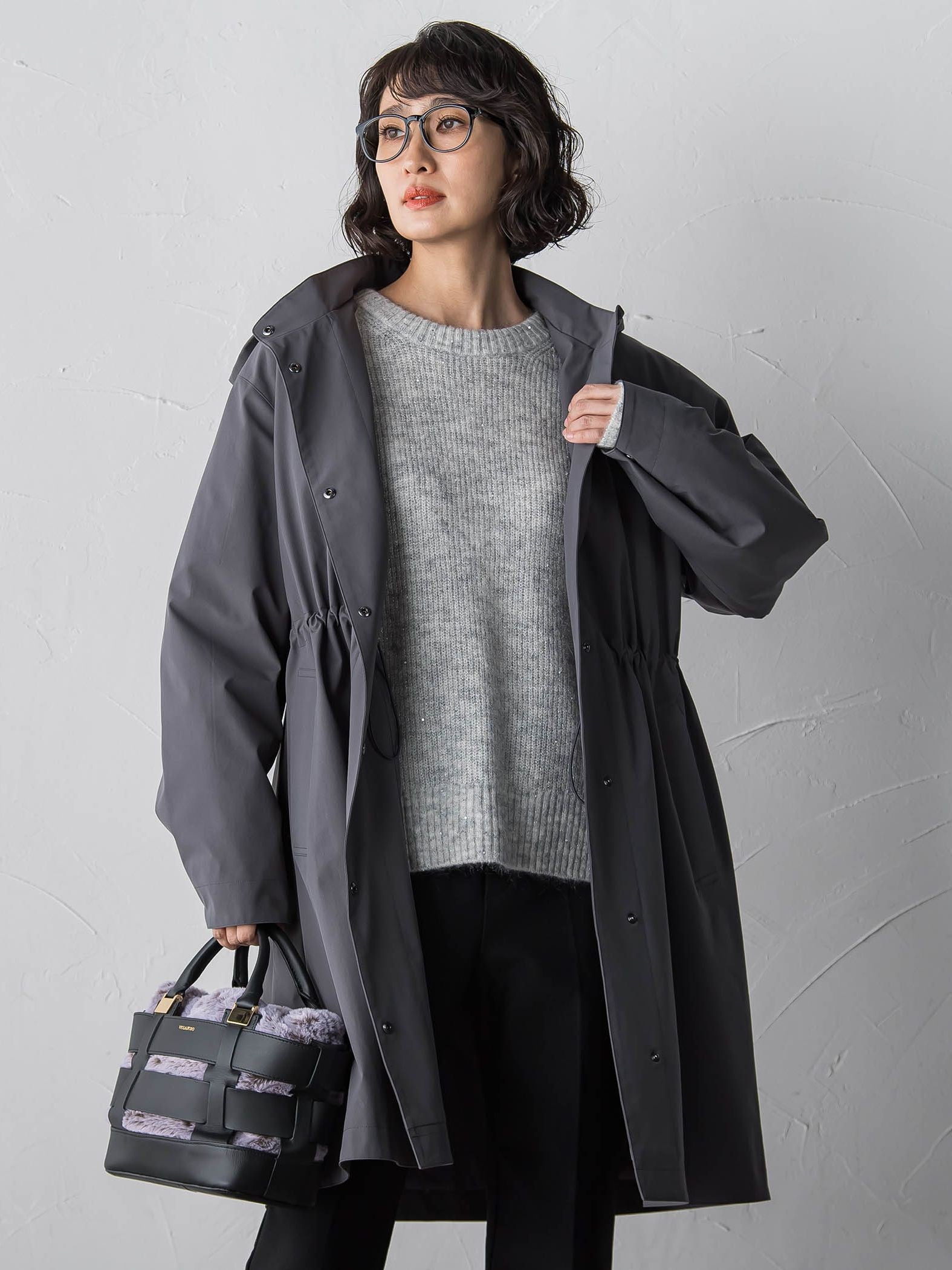 【大きいサイズ】モヘヤスパンコールニット