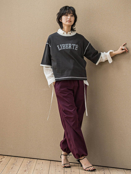 撥水サイドラインパラシュートパンツ≪手洗い可能≫