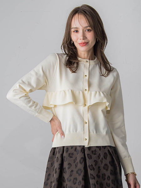 【WEB限定】フリルクルーカーディガン