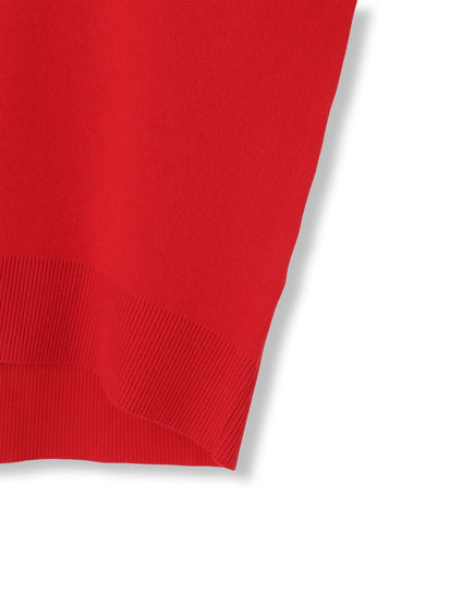 ダブルジャカードVネックニット≪手洗い可能≫