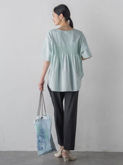 【WEB限定】≪夏の体型カバーに≫タックフレアカットソー