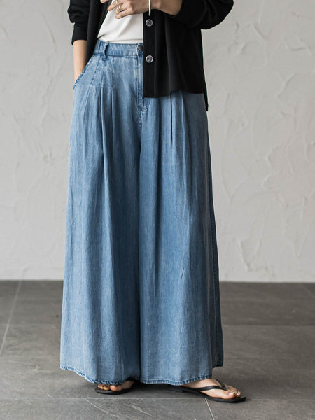 ゆれるデニムフレアパンツ