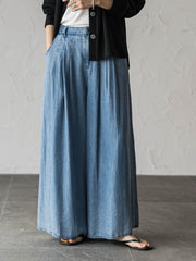 ゆれるデニムフレアパンツ