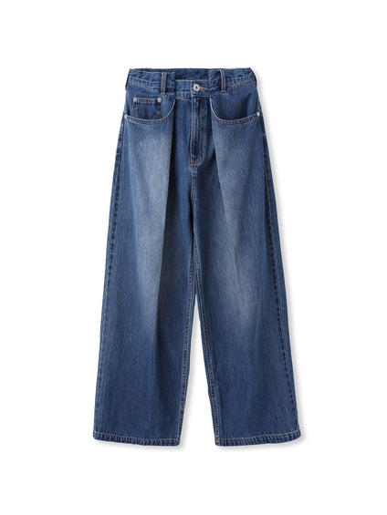 タックデニムパンツ≪洗濯機で洗える≫