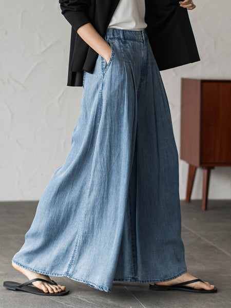ゆれるデニムフレアパンツ