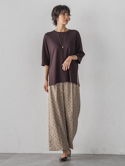 リネンライクスラブドットパンツ