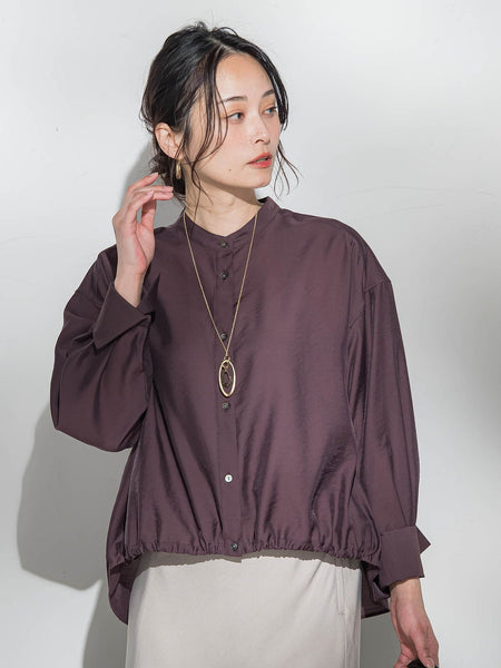 シアーバンドカラーブラウス≪洗える≫