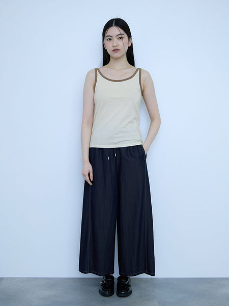 バイカラーパイピングタンクトップ