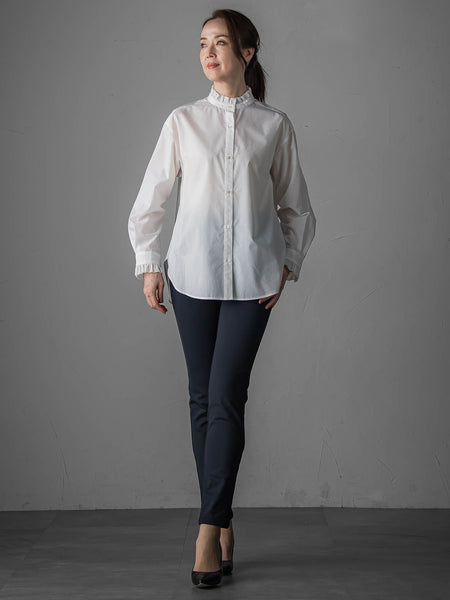 ネックフリルブラウス