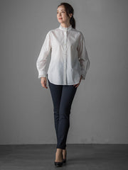 ネックフリルブラウス