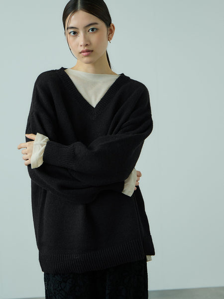 アルパカタッチVネックニットプルオーバー≪手洗い可能≫