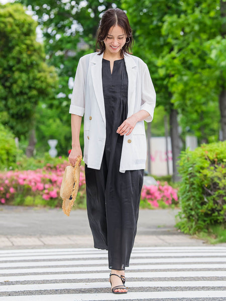 【WEB限定】ラミーノースリーブワンピース≪洗濯機で洗える≫
