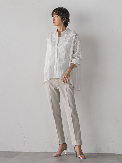 【WEB限定/+5cm丈長め】【極・名品パンツ】シェルタリングテーパードパンツ