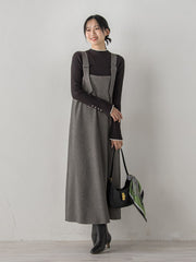 【新色追加】袖ボタンランダムリブニット≪手洗い可能≫