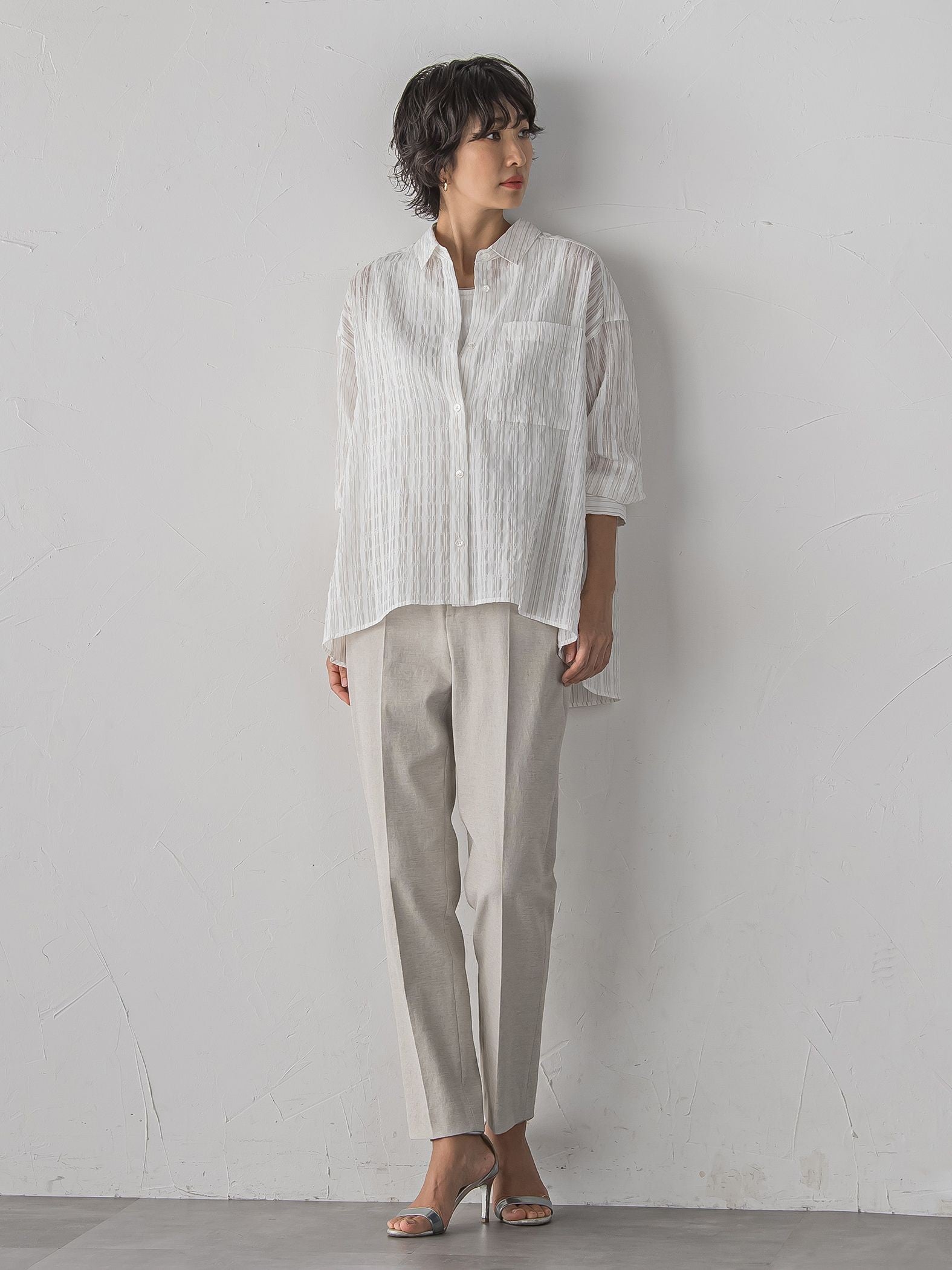 【WEB限定/+5cm丈長め】【極・名品パンツ】シェルタリングテーパードパンツ
