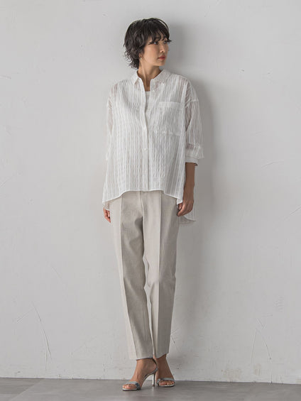 【WEB限定/+5cm丈長め】【極・名品パンツ】シェルタリングテーパードパンツ