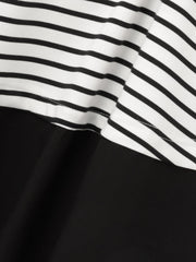 ポンチローマ異素材ラウンドヘムカットソー