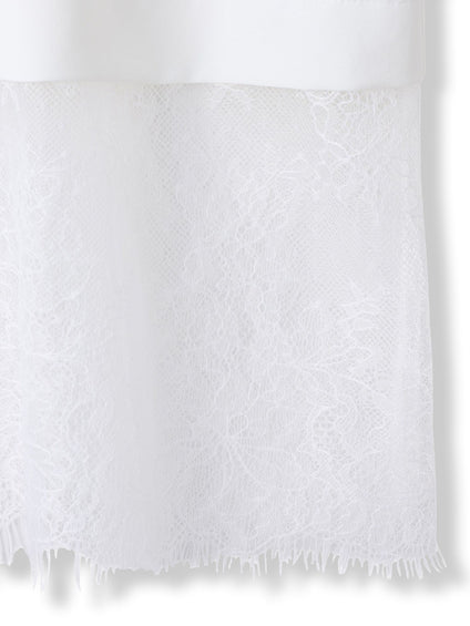 裾レースジョーゼットブラウス