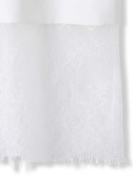 裾レースジョーゼットブラウス